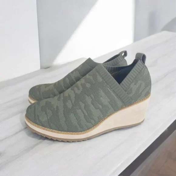 Söfft Elesia Camouflage Knit Wedge Bootie Green Size 11 - Picture 11 of 12